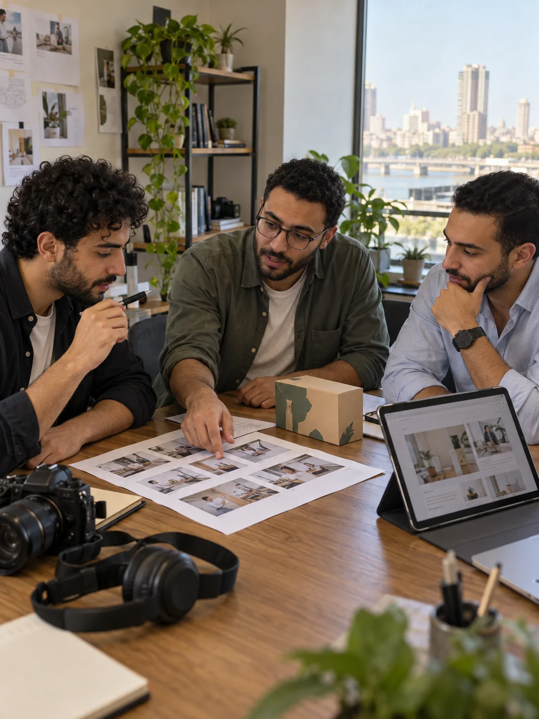 Creative team planning content and a business brand project